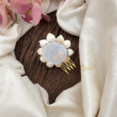 Vriksham Mallipoo Jasmine Flower Four Teeth Hair Clip-HF-H1039